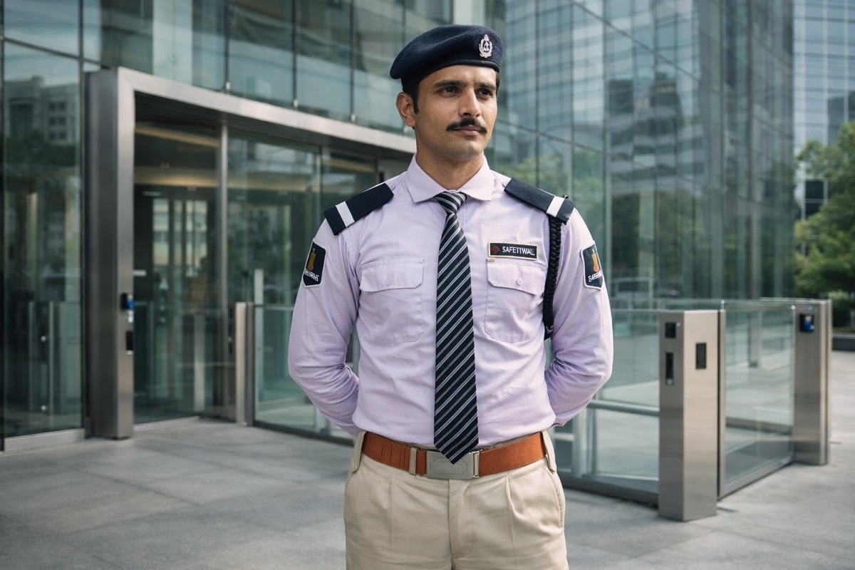 SafetyWall guard at corporate entrance