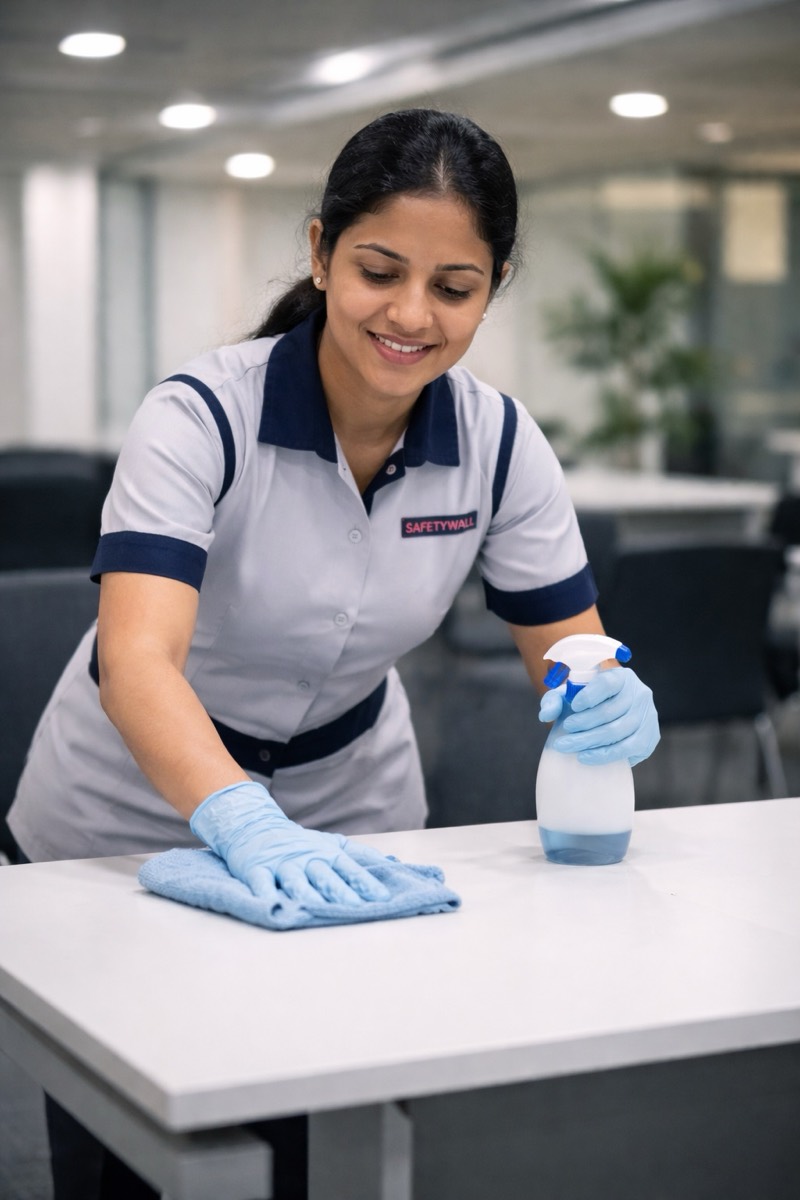 Housekeeping professional at work