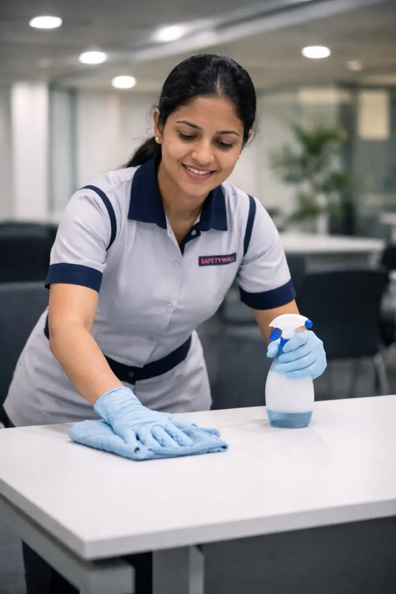 Housekeeping professional at work