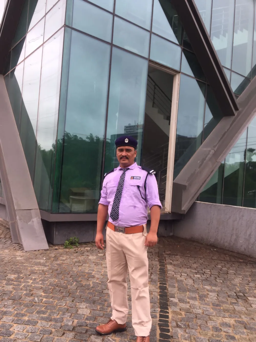 SafetyWall guard posted at a corporate site