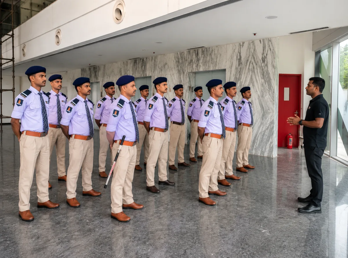 SafetyWall guards in training and briefing