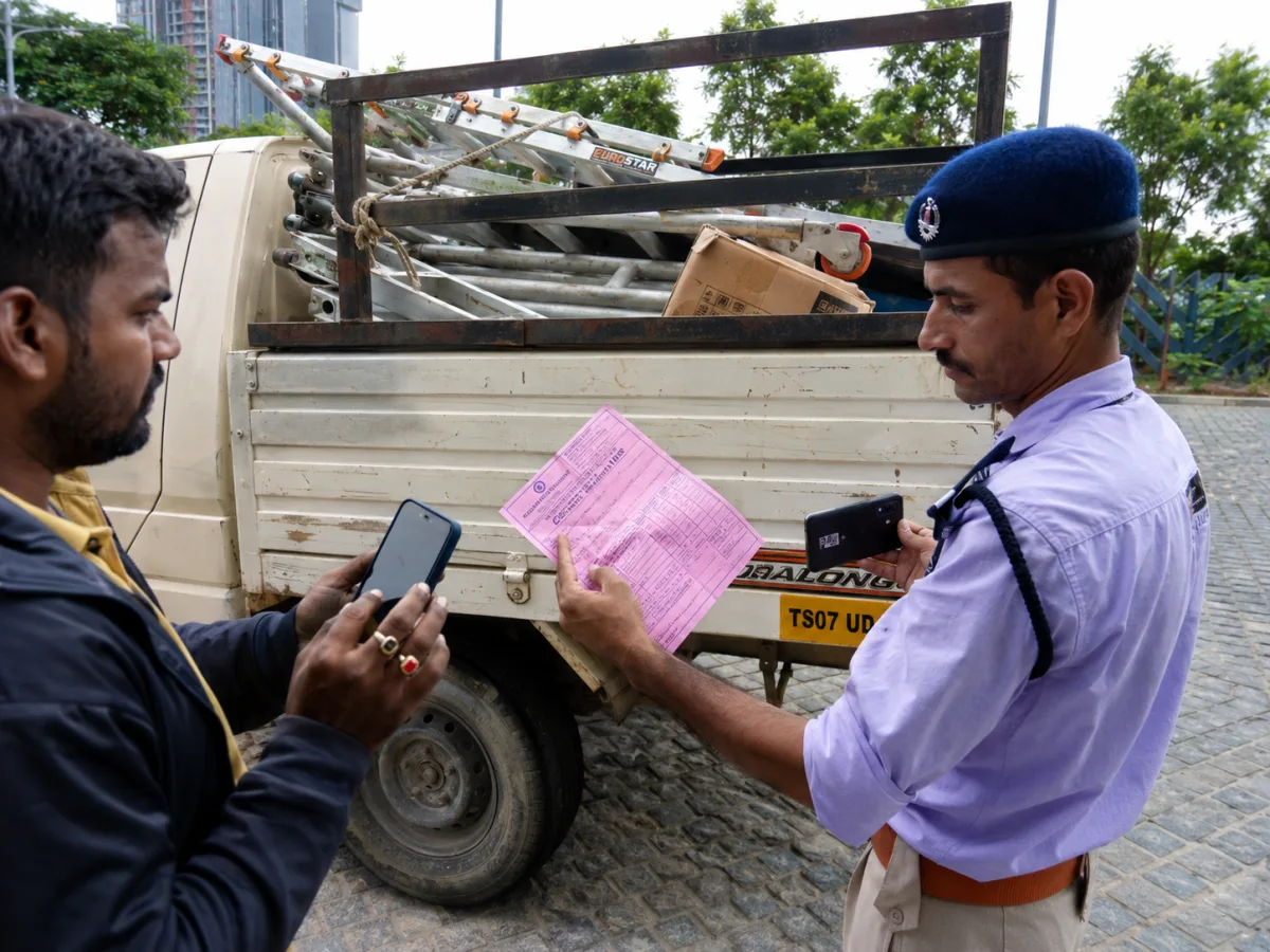 SafetyWall guard verifying vehicle documents
